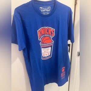 Mitchell & Ness NY Knicks hardwood classic basketball retro design shirt large